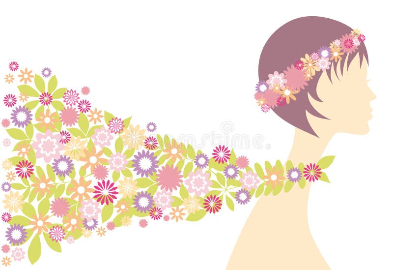 Frühlingsmädchen mit Blumen vektor abbildung Frühlingsmädchen mit Blumen vektor abbildung
