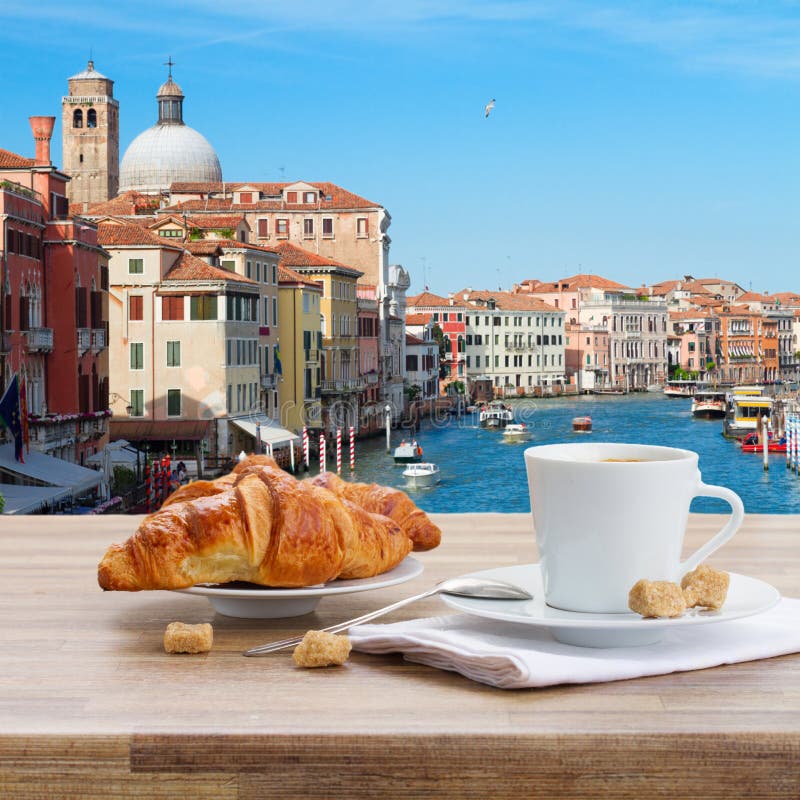 Frühstück in Venedig, Italien Stockbild Bild von tourismus, europa