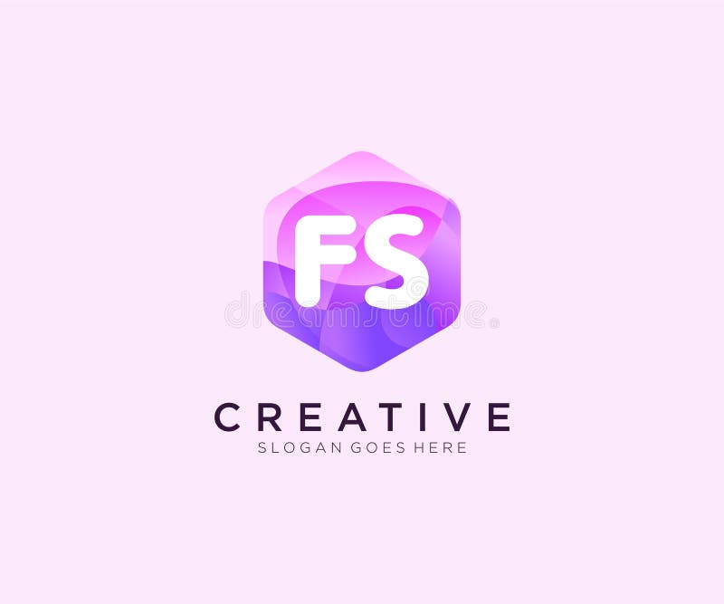 FS initial logo With Colorful Hexagon Modern Business Alphabet Logo template vector vector illustration