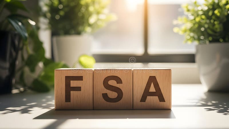 FSA Blocks in Sunlit Natural Setting stock illustration