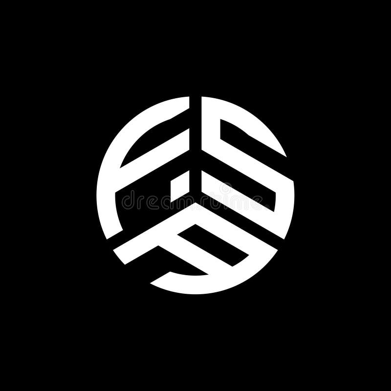 FSA letter logo design on white background. FSA creative initials letter logo concept. FSA letter design stock illustration