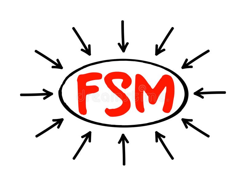 FSM Field Service Management - means of organising and optimising operations performed outside of the office, acronym text concept royalty free illustration