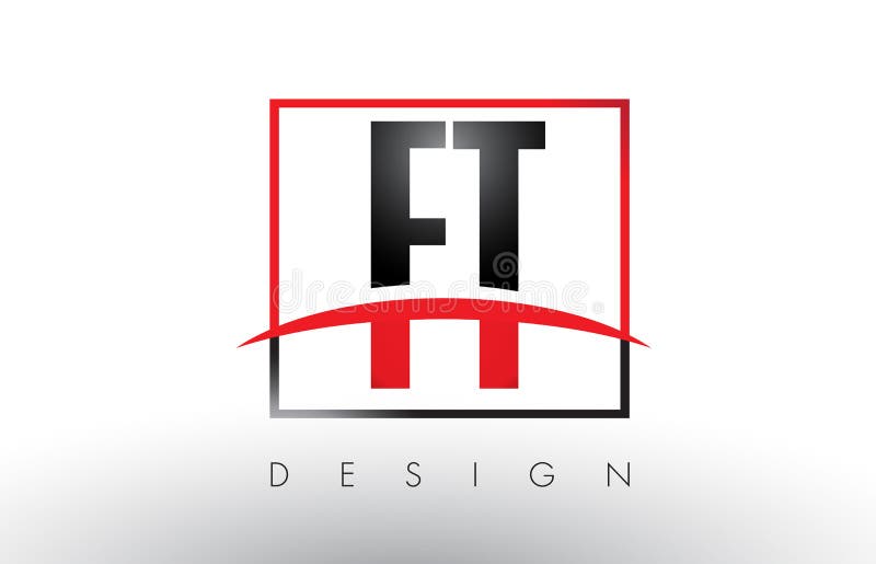 FT F T Logo Letters mit den roten und schwarzen Farben und Swoosh