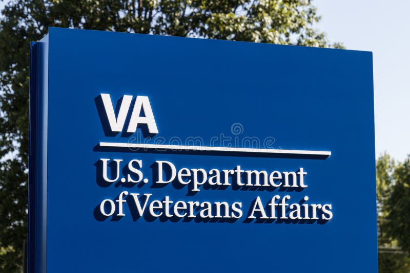 Veterans Affairs signage and logo. The VA provides healthcare services to military veterans IX