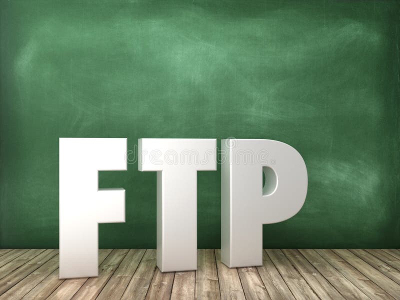 FTP 3D Word on Chalkboard Background stock illustration FTP 3D Word on Chalkboard Background stock illustration