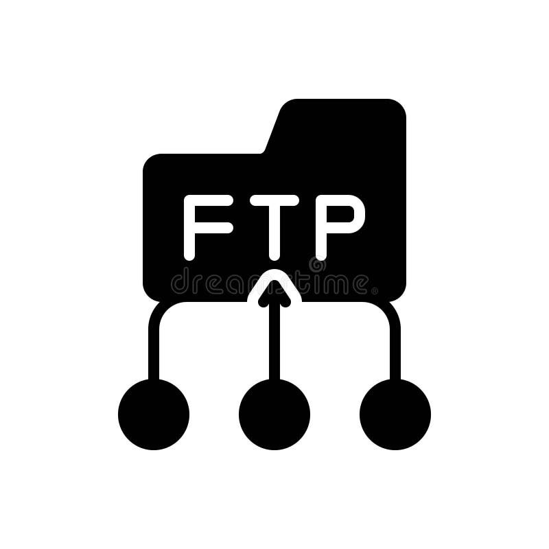 Black Solid Icon for Ftp, Protocol and Communication Stock Vector ...