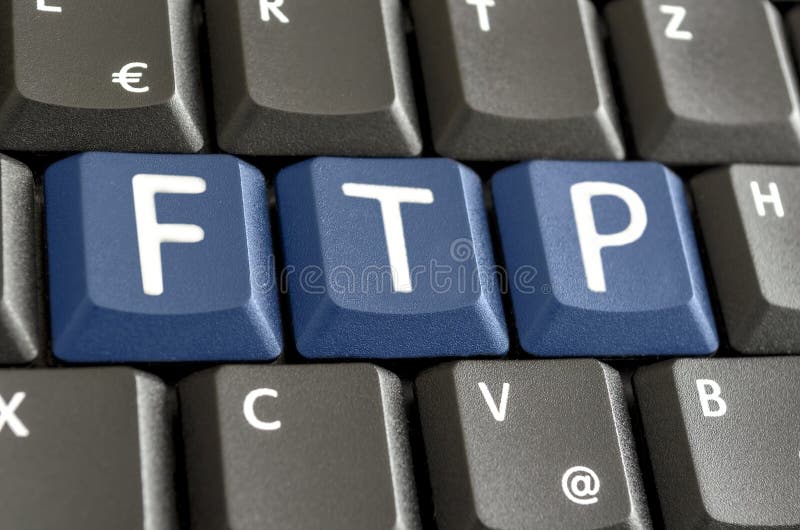 FTP written on computer keyboard royalty free stock images