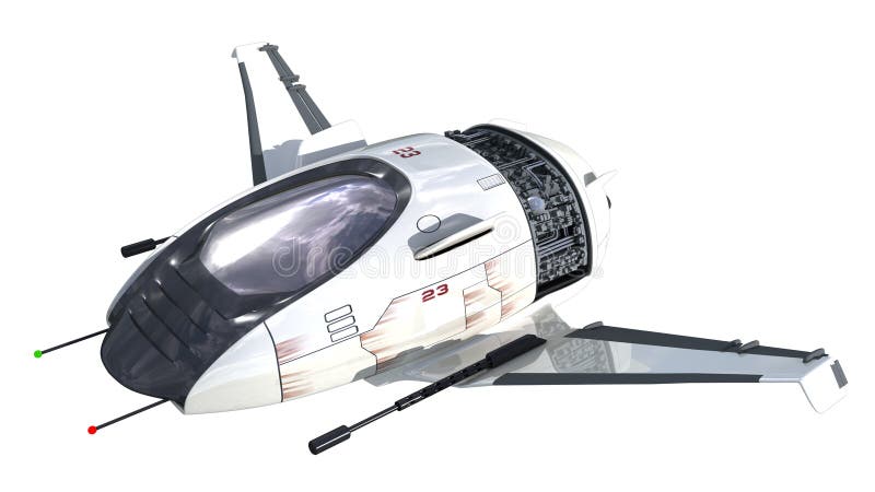 3D Illustration of futuristic spacecraft or military surveillance drone for fantasy games or science fiction backgrounds of interstellar space travel, with the clipping path included in the file. 3D Illustration of futuristic spacecraft or military surveillance drone for fantasy games or science fiction backgrounds of interstellar space travel, with the clipping path included in the file.