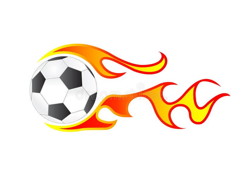 Balón De Fútbol En El Fuego, Ejemplo Simple Dibujado Mano, Bola Negra Stock  de ilustración - Ilustración de creativo, concepto: 118978924