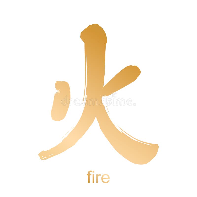 Fuego del jeroglífico del kanji ilustración del vector Fuego del jeroglífico del kanji ilustración del vector
