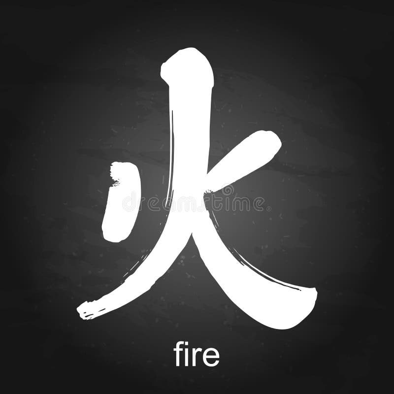 Fuego del jeroglífico del kanji ilustración del vector Fuego del jeroglífico del kanji ilustración del vector