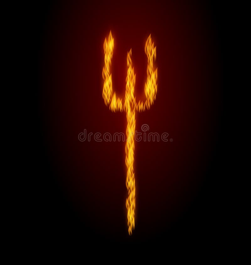 Fuego Trident del concepto en fondo negro libre illustration Fuego Trident del concepto en fondo negro libre illustration