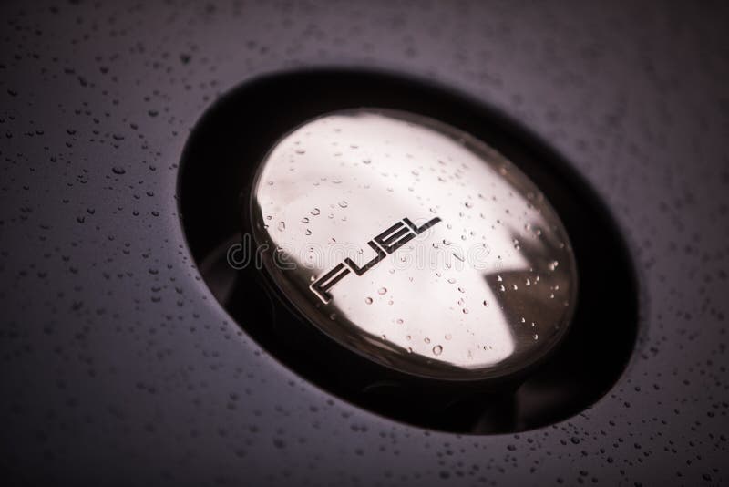 Fuel cap on a vintage car stock photo. Image of metal 159820936