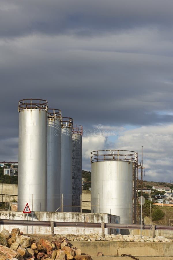 Fuel or Gas Storage Tanks at Harbour Stock Image Image of fuel, fenced 32744011