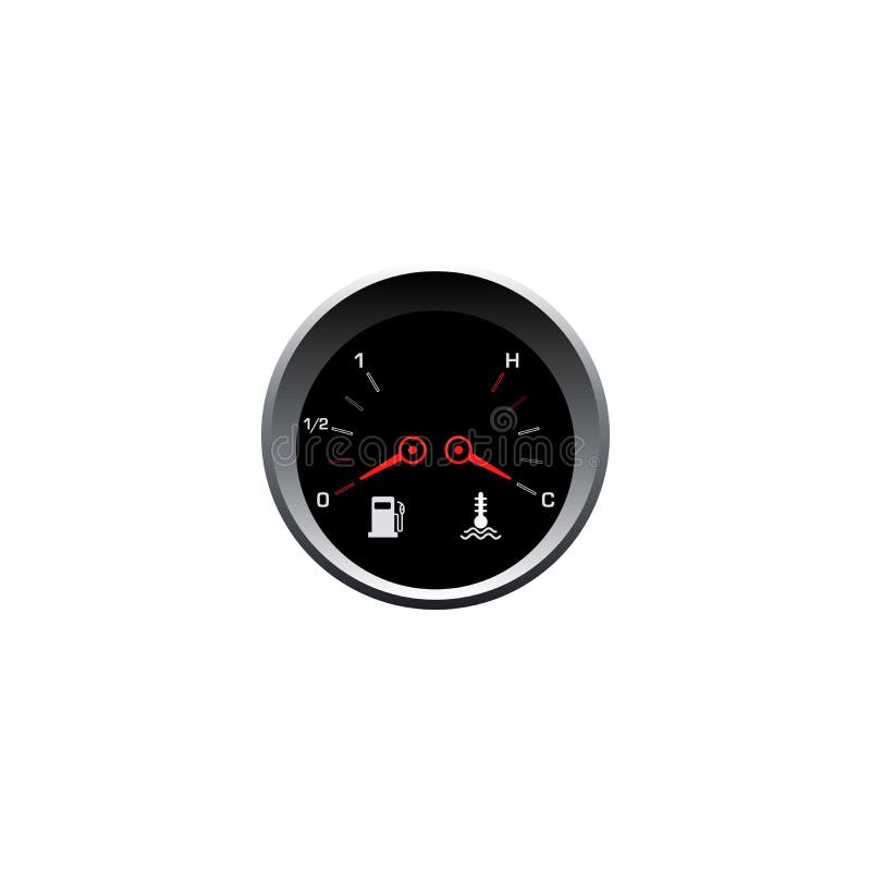 Dashboard Template, Speedometer, Tachometer, Fuel and Heat Panel Stock