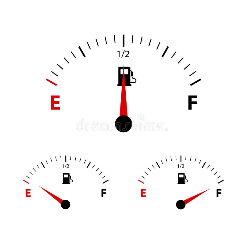 Fuel Gauge Half Tank With Chrome Frame Stock Illustration - Download Image  Now - Half Full, Storage Tank, Arrow Symbol - iStock