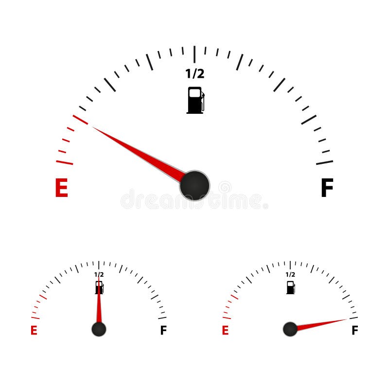 Fuel Gauge Half Tank With Chrome Frame Stock Illustration - Download Image  Now - Half Full, Storage Tank, Arrow Symbol - iStock