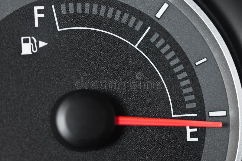 Fuel Gauge with Needle at Empty Stock Image Image of power, moving