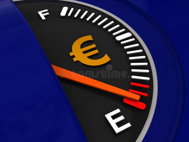 Fuel meter with euro sign