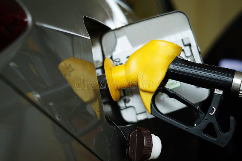 Fuel Nozzle Inside the Fuel Tank Hoper Stock Image Image of hoper