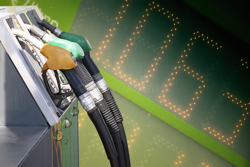 Fuel price background and fuel pump station