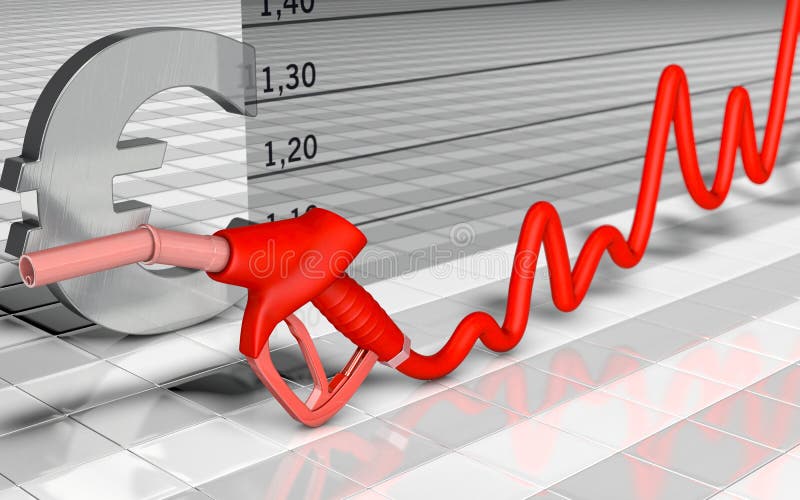 Fuel Price Increase Solid Icon. Energy Market Price Growth Graph