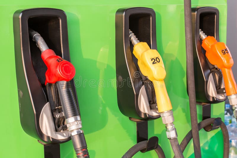 Fuel Pumps at a Gas Station Stock Photo Image of generation