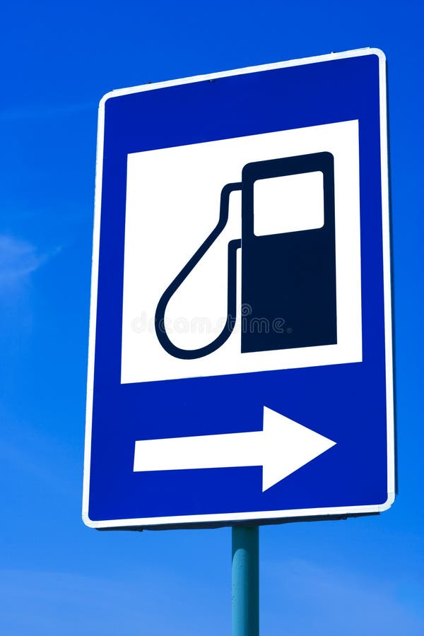 Fuel station traffic sign stock image. Image of road 14016485