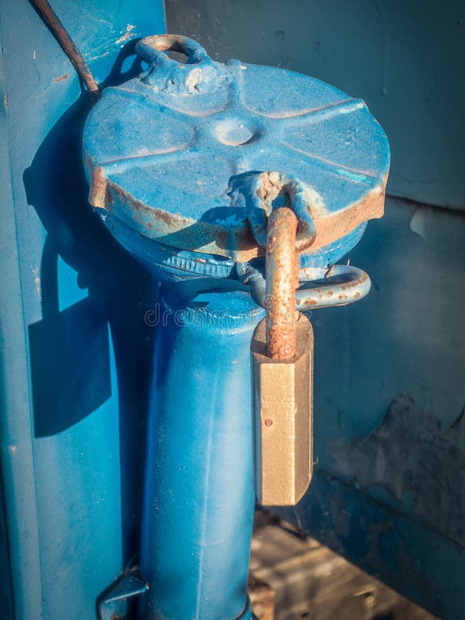 The Fuel Tank Cap is Closed on the Metal Lock. Crisis Stock Photo