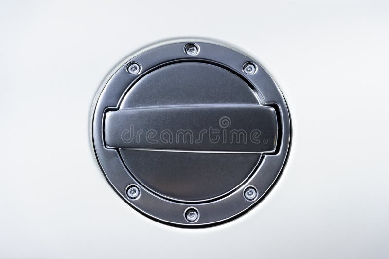 Fuel tank cover stock photo. Image of chrome, iron, detail - 67546106