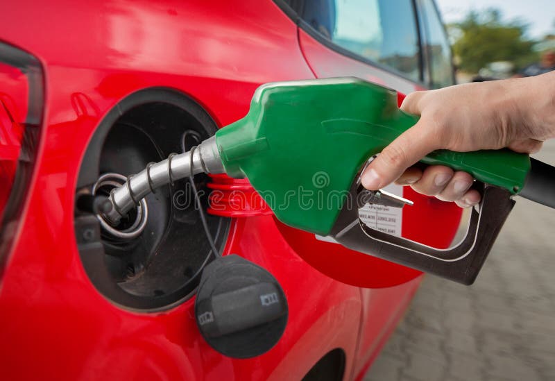 Refilling Fuel Seen from Inside of Gas Tank Stock Image Image of