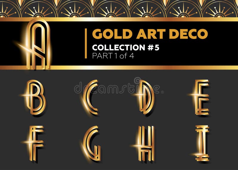 Fuente de Art Deco 3D del vector Alfabeto retro del oro brillante Pocilga de Gatsby ilustración del vector Fuente de Art Deco 3D del vector Alfabeto retro del oro brillante Pocilga de Gatsby ilustración del vector