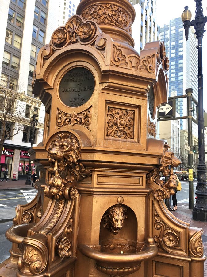 Charlotte Crabtree,better known as Lotta,was born in New York City in 1847,but first rose to fame,and wealth,in San Francisco as a child actor and singer. She would become the highest paid singer of her time. Even after she went back to the East Coast,she always and fondly remembered San Francisco,and donated this fountain to the city,the first monument in the city,on the 25 anniversary of statehood.During the 1906 Earthquake,it became a gathering place,and every year since,survivors would return and celebrate and remember. After the last two survivors died by 2015,starting in 2016,there were reenactments instead. As seen 16 February 2018. Charlotte Crabtree,better known as Lotta,was born in New York City in 1847,but first rose to fame,and wealth,in San Francisco as a child actor and singer. She would become the highest paid singer of her time. Even after she went back to the East Coast,she always and fondly remembered San Francisco,and donated this fountain to the city,the first monument in the city,on the 25 anniversary of statehood.During the 1906 Earthquake,it became a gathering place,and every year since,survivors would return and celebrate and remember. After the last two survivors died by 2015,starting in 2016,there were reenactments instead. As seen 16 February 2018.