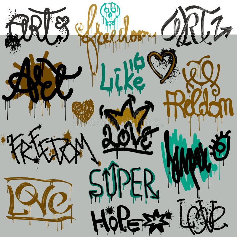Fuente del grunge del graffity del arte de la calle del vector de la pintada por el espray o el movimiento del cepillo en el sist libre illustration Fuente del grunge del graffity del arte de la calle del vector de la pintada por el espray o el movimiento del cepillo en el sist libre illustration