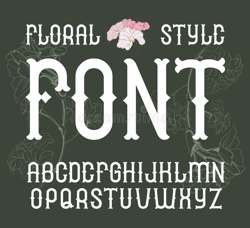 Fuente floral del estilo del vintage del vector Alfabeto elegante de la flor libre illustration Fuente floral del estilo del vintage del vector Alfabeto elegante de la flor libre illustration
