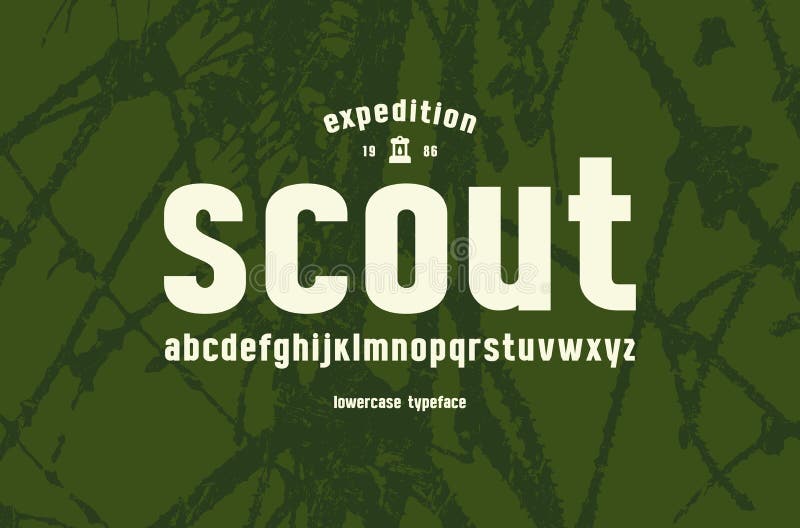 Fuente minúscula original de sans serif ilustración del vector Fuente minúscula original de sans serif ilustración del vector