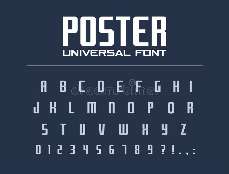 Fuente universal del cartel para el texto del título de negocio Alfabeto condensado, estrecho Estilo de la tipografía de la tecno libre illustration Fuente universal del cartel para el texto del título de negocio Alfabeto condensado, estrecho Estilo de la tipografía de la tecno libre illustration