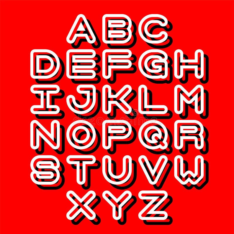 Download Fuente Y Alfabeto De Esquema 3D Letras Del Alfabeto Del ...