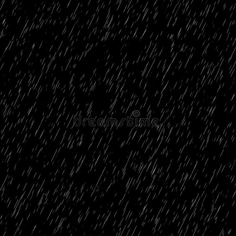 Fuerte pared de lluvia que cae frente a la cámara contra la pantalla negra. gotas de lluvia salpicando. inserción de vfx de cierre libre illustration