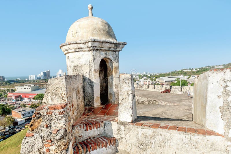 Fuerte San Felipe en la ciudad vieja Cartagena, Colombia foto de archivo libre de regalías Fuerte San Felipe en la ciudad vieja Cartagena, Colombia foto de archivo libre de regalías