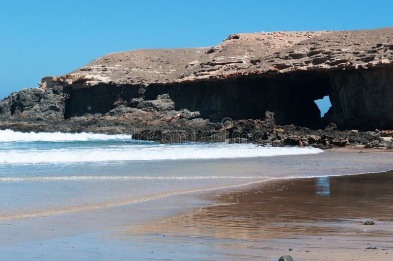 Fuerteventura, Canary Islands, Spain, Playa de Garcey, black beach