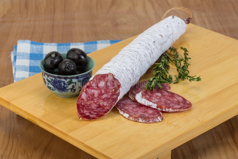 Fuet sausage stock photo. Image of spain, chorizo, catalonia 50195828