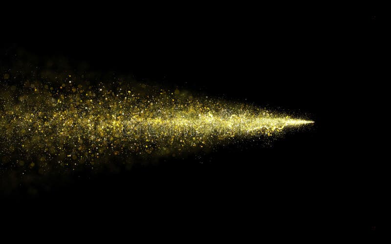 Fuga de brilho da poeira de estrela do ouro abstrato das partículas