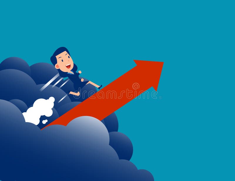 Fugind de norii negri. evadarea de la un concept de pericol royalty free illustration