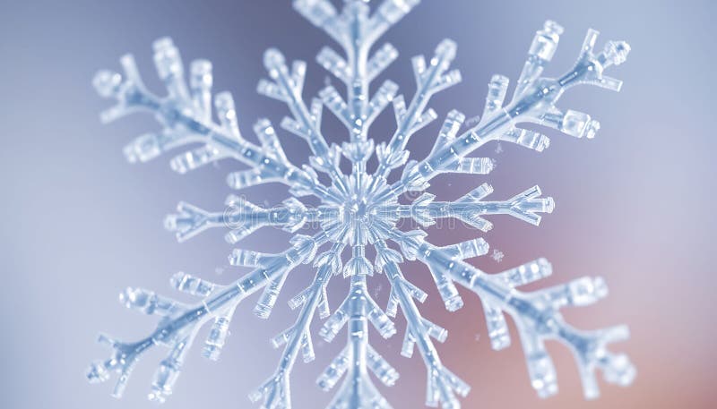 Fulg de zăpadă închide cristalul de gheață Stock Photo Generative AI stock illustration