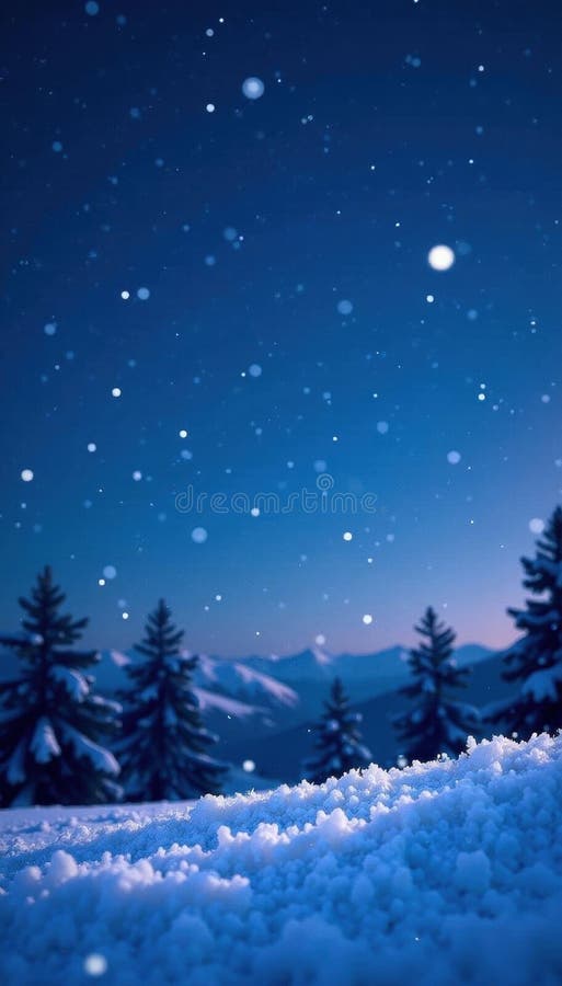Fulgi de zăpadă căzuți ușor pe un cer senin senin, senin stock illustration