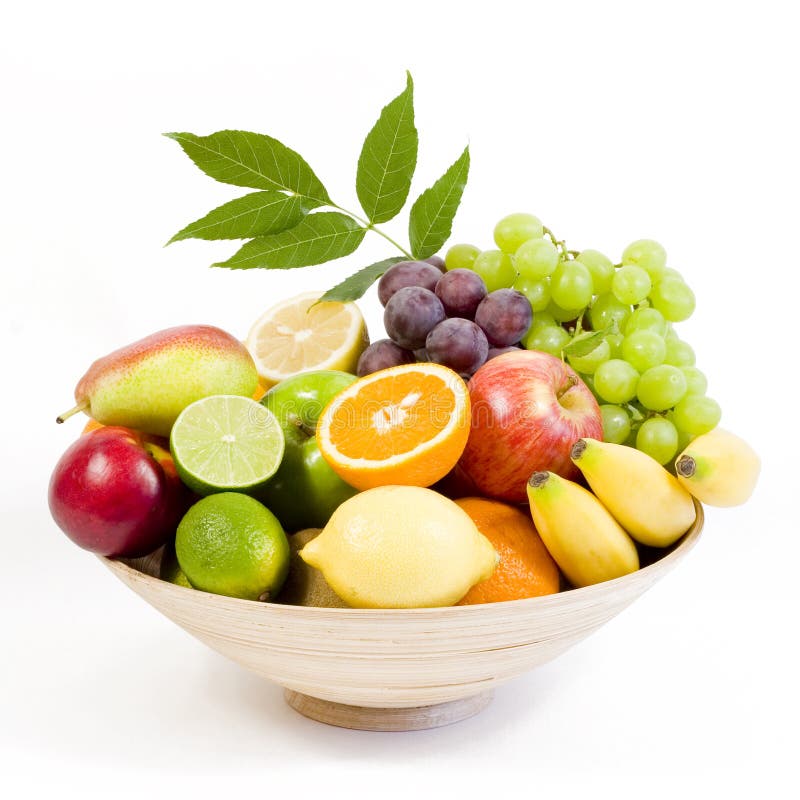 Full bamboo plate of fresh fruits