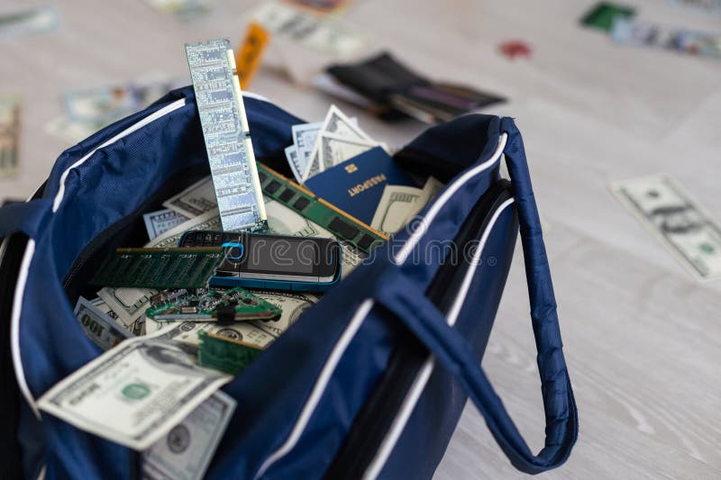 Sports Bag Full Money Stock Photo 317597972