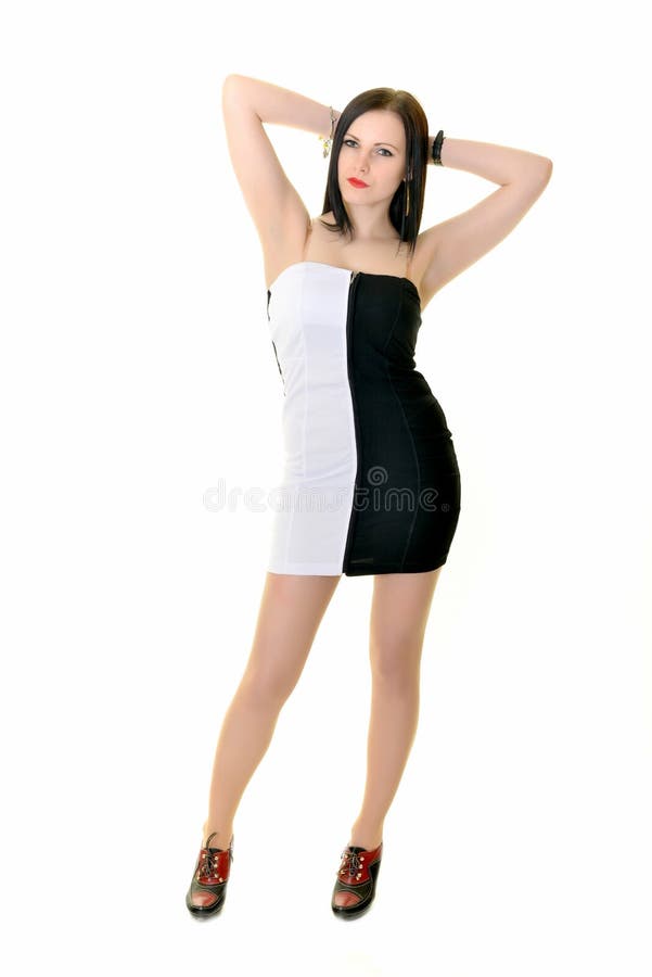 Full Body Portrait of Happy Smiling Beautiful Young Woman Stock Photo ...