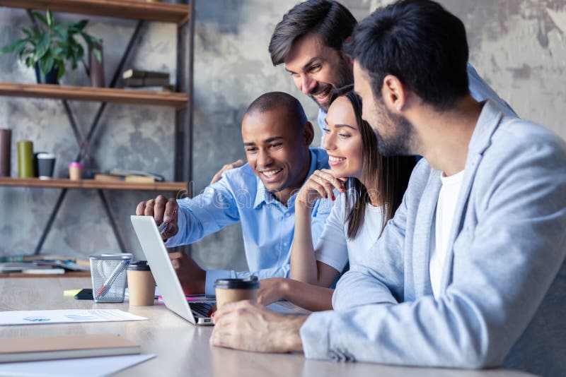 Full concentration at work. Corporate team working colleagues working in modern office. stock photos